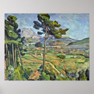 Póster Paul Cezanne - Paisagem com Viaduto