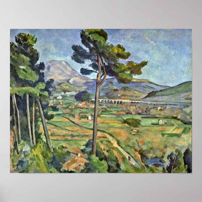 Póster Paul Cezanne - Paisagem com Viaduto (Frente)
