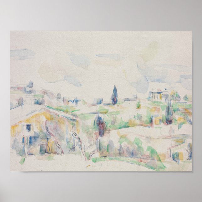 Póster Paul Cezanne - Paisagem na Provença (Frente)