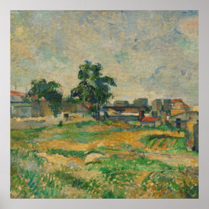 Poster Paul Cezanne - Paisagem perto de Paris