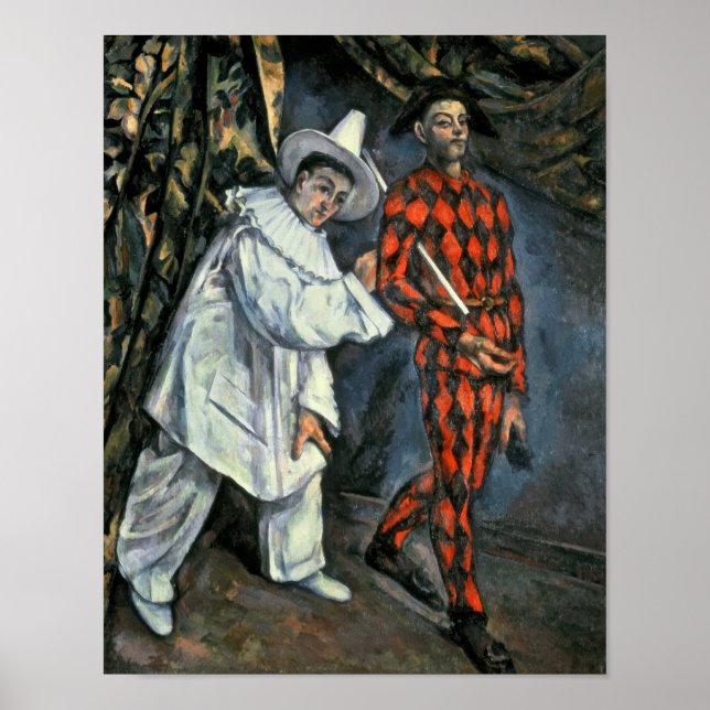 Póster Paul Cezanne | Pierrot e Harlequin , 1888 (Frente)