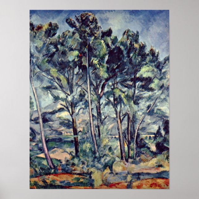 Poster Paul Cezanne - Pines e Aqueduto (Viaduto) (Frente)