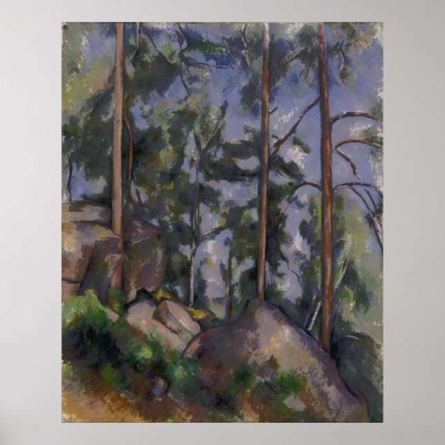 Póster Paul Cézanne - Pines e Rochas (Frente)