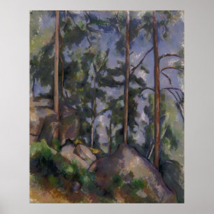 Póster Paul Cézanne - pinhos e rochas