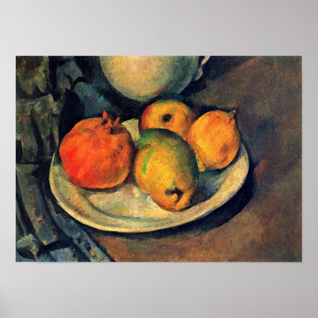 Poster Paul Cezanne - Pomegranato e Peras de Vida Estátic (Frente)