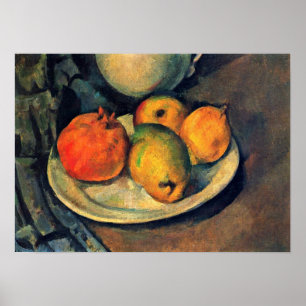 Poster Paul Cezanne - vida da romã e das peras ainda