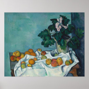Póster Paul Cezanne   Vida Estática com Maçãs e um Pote d