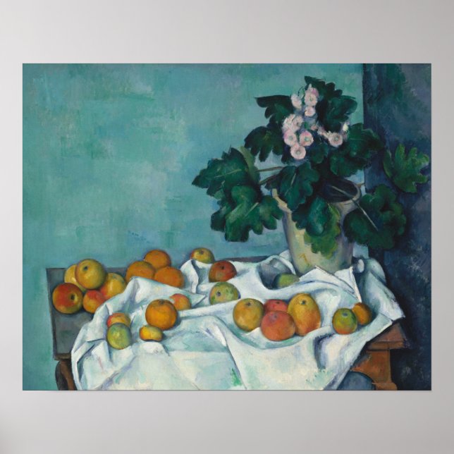 Póster Paul Cezanne | Vida Estática com Maçãs e um Pote d (Frente)