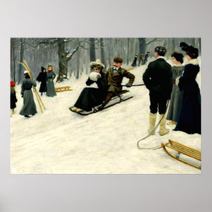 Póster Paul Fischer - Passeio de trenó de neve em Sonder