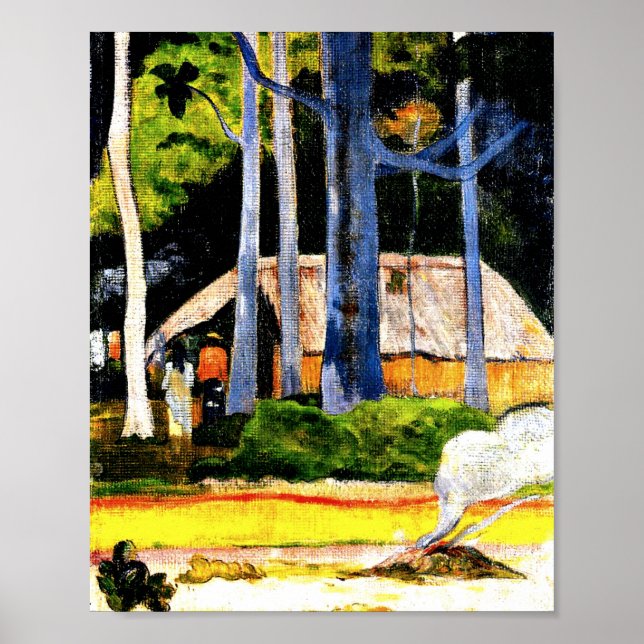 Poster Paul Gaugin - Cabina debaixo das Árvores (Frente)