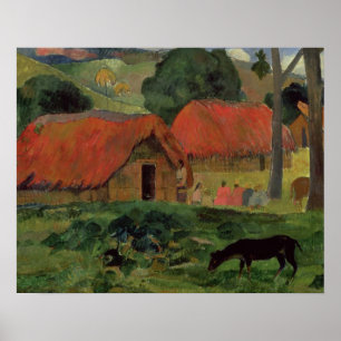 Poster Paul Gauguin   as três cabanas, Tahiti, 1891-92