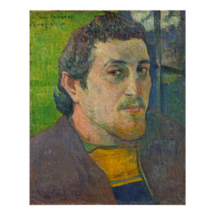 Póster Paul Gauguin   Autorretrato dedicado à Carriere