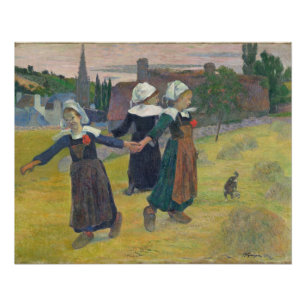 Póster Paul Gauguin  Bretão Girls Dancing, Pont-Aven, 18