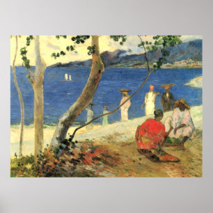 Poster Paul Gauguin Carregadores de frutas na enseada de 