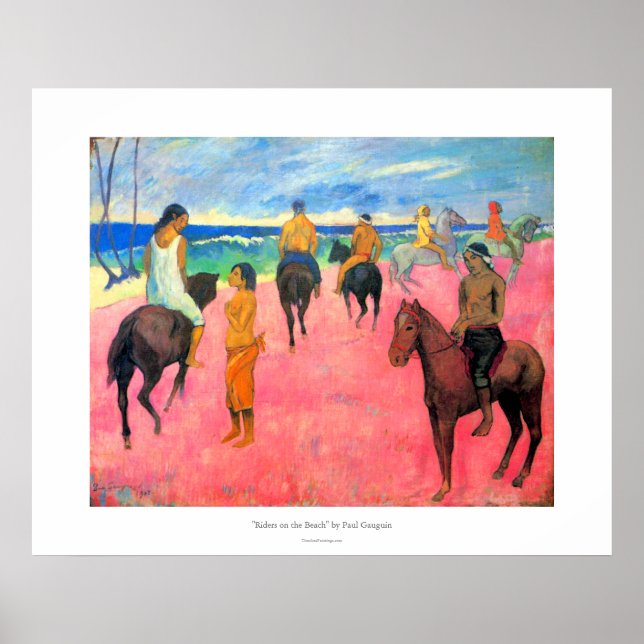 Póster Paul Gauguin inventa a arte dos cavalos de praia (Frente)