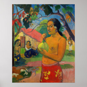 Poster Paul Gauguin - Mulher Segurando uma Fruta