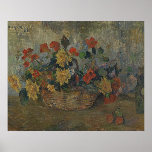 Poster Paul Gauguin - Nasturtius e Dahlias (Frente)