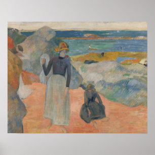 Póster Paul Gauguin - On Beach in Brittany