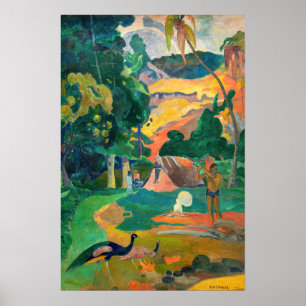 Poster Paul Gauguin - Paisagem com Pavões / Matamoe