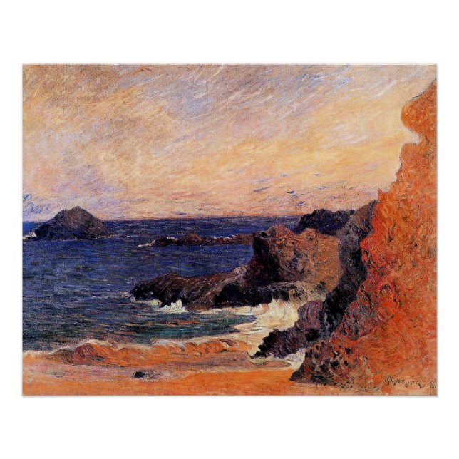 Póster Paul Gauguin - Paisagem Costeira, arte fina, (Frente)