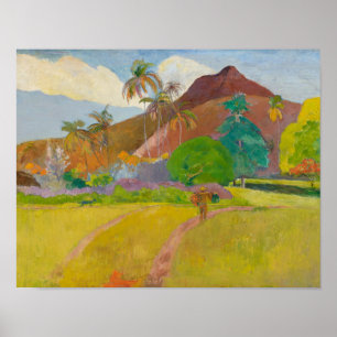 Poster Paul Gauguin - paisagem de Tahitian