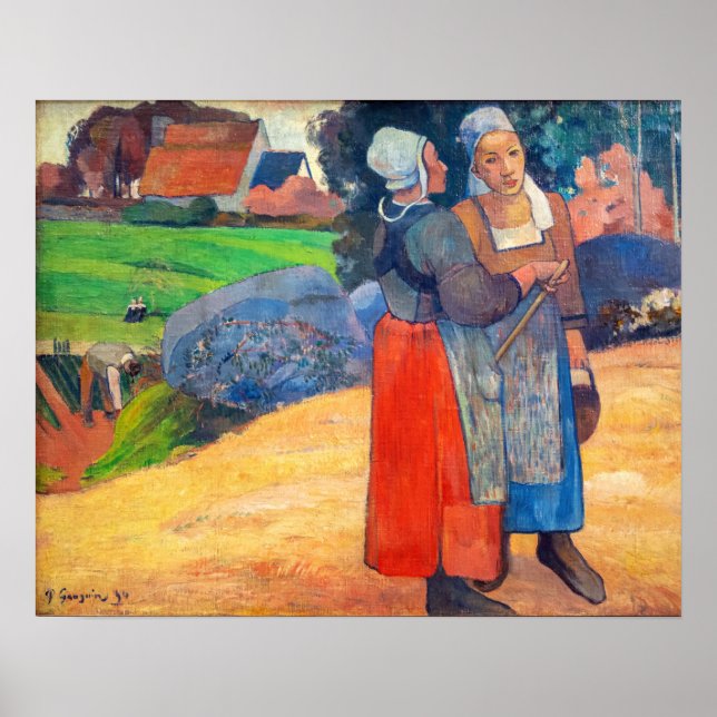 Poster Paul Gauguin - Paysannes Bretons (Frente)