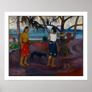 Póster Paul Gauguin   sob o Pandanus, 1891 (óleo no Ca