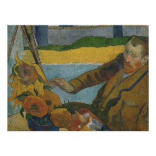 Póster Paul Gauguin Vincent van Gogh pintando girassóis