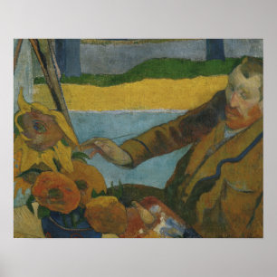 Póster Paul Gauguin - Vincent van Gogh Pintando Girassóis