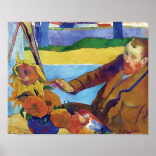 Poster Paul Gauguin Vincent van Gogh Pintura Girassóis