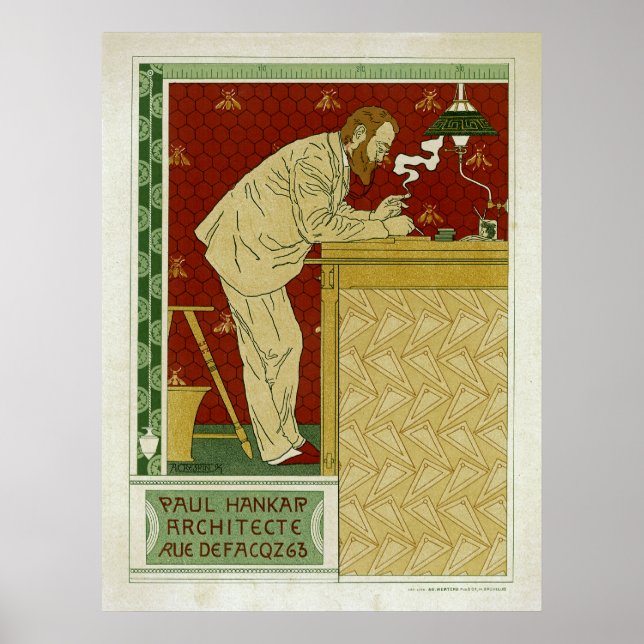 Póster Paul Hankar, arquiteto (Frente)