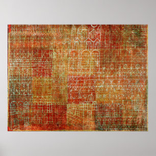 Poster Paul Klee abstrato trabalho de arte, Catedral
