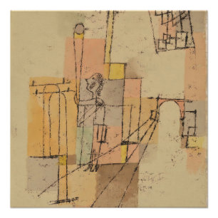 Póster Paul Klee Antes da Festividade