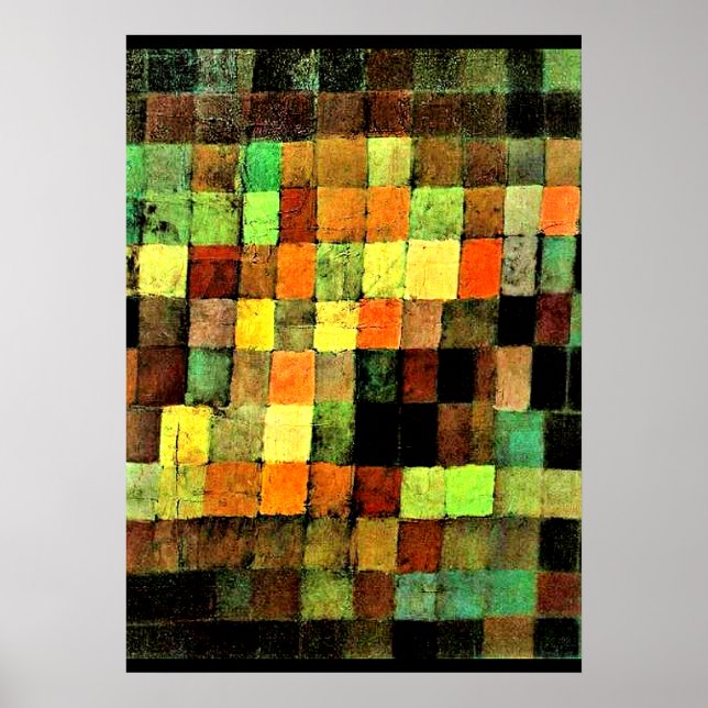 Poster Paul Klee art, Abstrato de som antigo em preto (Frente)