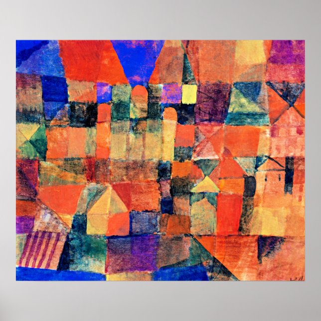 Poster Paul Klee art, Cidade com os Três Domos (Frente)