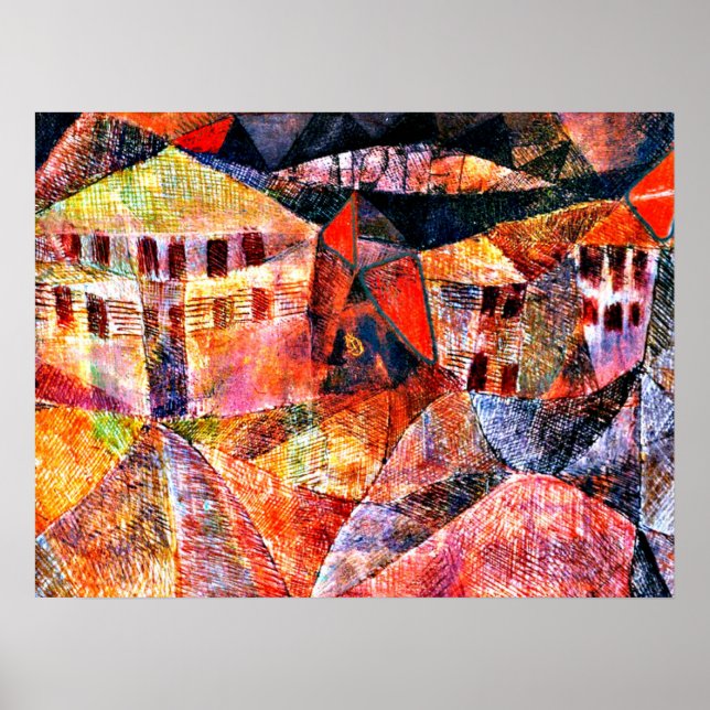 Poster Paul Klee art: O Hotel, famosa pintura. (Frente)