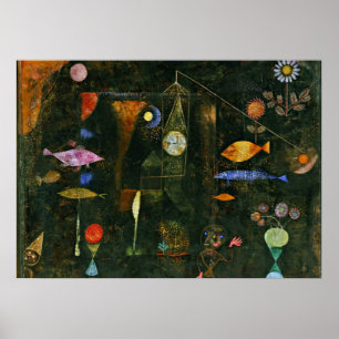 Póster Paul Klee art: Peixe magia, famosa pintura Klee