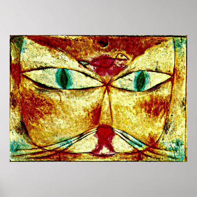 Poster Paul Klee art poster: Gato e Pássaro (Frente)