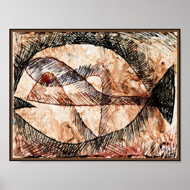 Poster Paul Klee - C.-C.=Fisch, abstrato (Frente)
