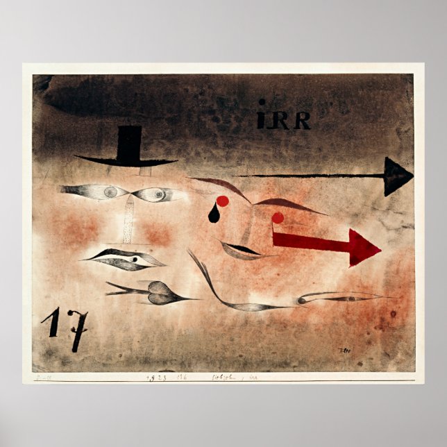 Poster Paul Klee - Dezessete, Louco, (Frente)