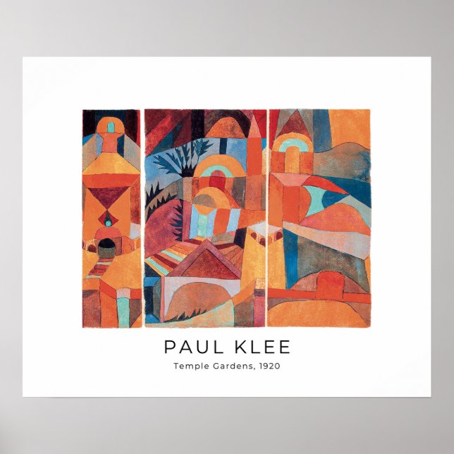 Poster Paul Klee, Jardins Templos (1920) - Belas Artes (Frente)