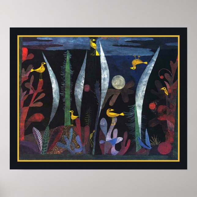 Poster Paul Klee "Landscape with Yellow Birds", cerca de  (Frente)