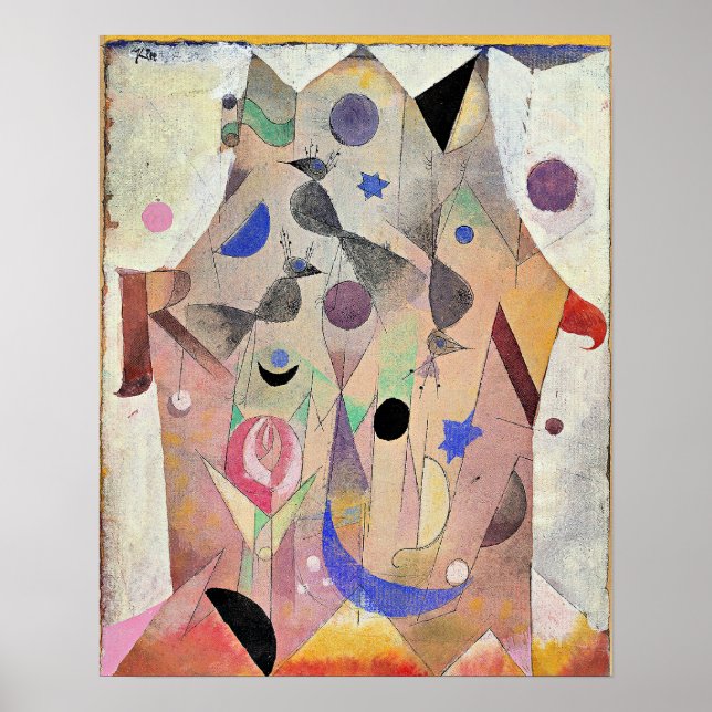 Poster Paul Klee - Rouxinóis Persas, (Frente)