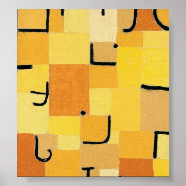 Póster Paul Klee - Sinais em amarelo (Frente)