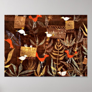 Poster Paul Klee trabalho de arte, Jardim de Pássaros