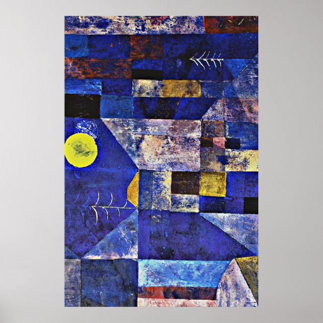 Poster Paul Klee trabalho de arte, Luz do Luar (Frente)