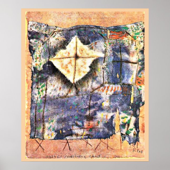 Poster Paul Klee trabalho de arte, Paisagem devastada (Frente)