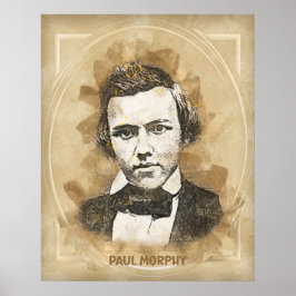 Poster Paul Morphy, jogador de xadrez