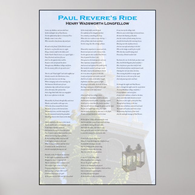 Poster Paul Revere's Midnight Ride by Longfellow (Frente)