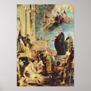 Póster Paul Rubens - o milagre de St Francis Xavier